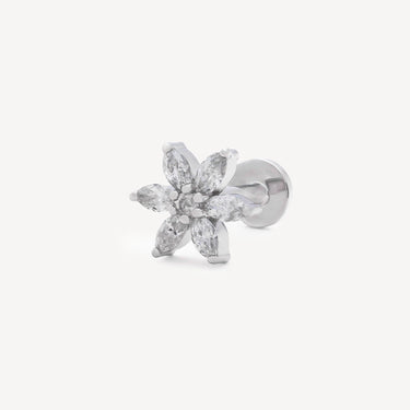 Stud Fleur Or blanc Diamant