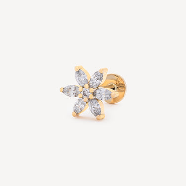 Stud Fleur Or jaune Diamant