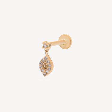 Stud Round Or jaune Diamant Saphir