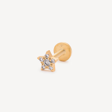 Stud Star Or jaune Diamant