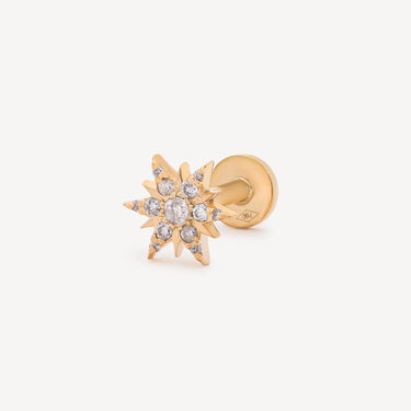 Stud Etoile Pointu Or jaune Diamant