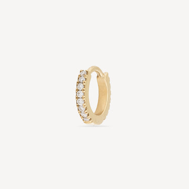6.5mm Yellow Gold Full Pavé Creole