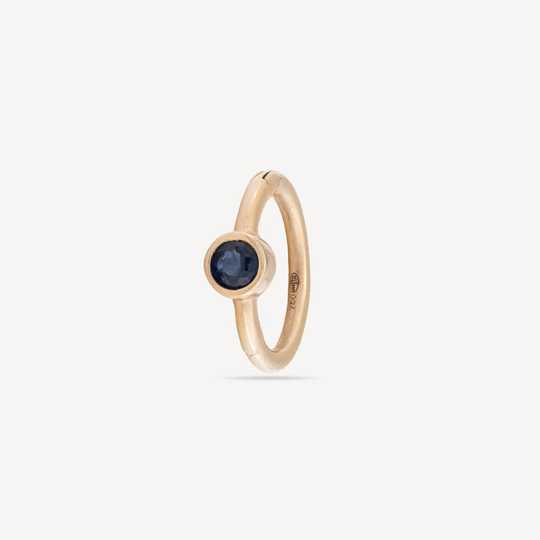 Piercing Créole 8mm Or Rose Saphir Bleu 2.5mm