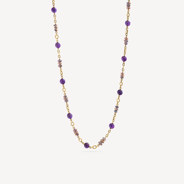 Collier Perles Opale Améthyste