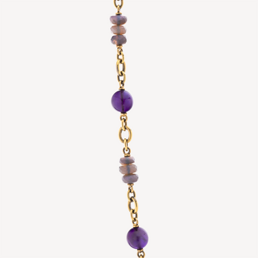 Collier Perles Opale Améthyste