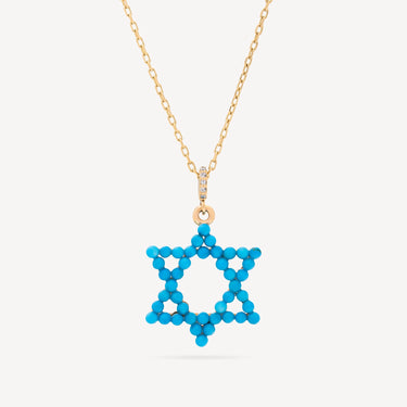 Collier Star Of David Turquoise