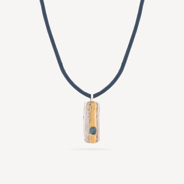 Collier Rectangulaire Spinelle Bleu