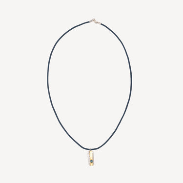 Collier Rectangulaire Spinelle Bleu