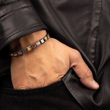 Bracelet Lock Saphir Gris et Diamants Blancs