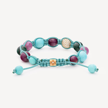 Bracelet 10mm Braided Bleu Rose