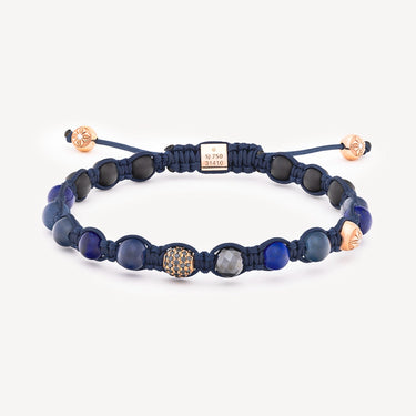 Bracelet 6 mm Braided Bleu Lapis