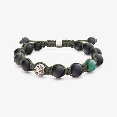 Bracelet 10 mm Braided Onyx Emeraude