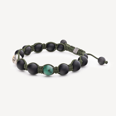 Bracelet 10 mm Braided Onyx Emeraude