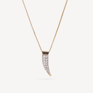 Collier Corne Or Jaune Diamants
