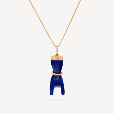 Collier Pendentif Or Jaune Lapis Lazuli