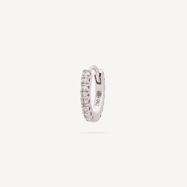 Creole 6.5mm White Gold Full Pavé