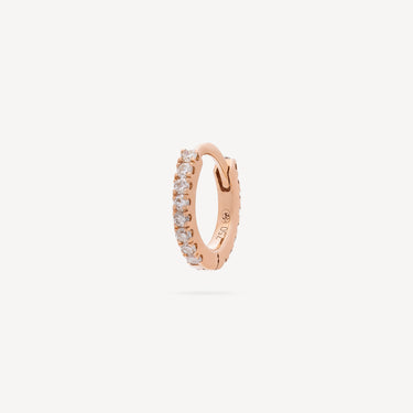 Creole 6.5mm Rose Gold Full Pavé