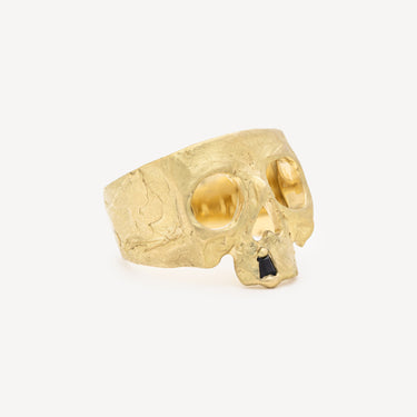 Snaggletooth Skull Black Sapphire Ring