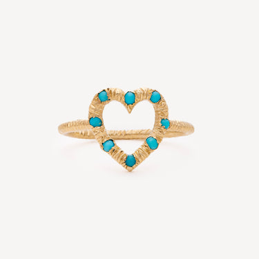Bague Open Heart Turquoise Pinky