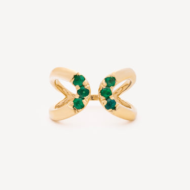 Bague Double Open Wrap Emerald