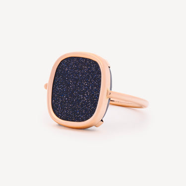 Bague Blue Sandstone Antique Or Rose