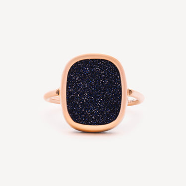 Bague Blue Sandstone Antique Or Rose