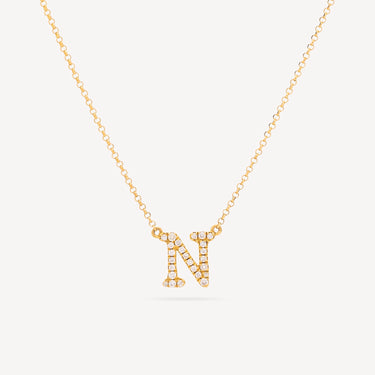 DIAMOND BOOK NECKLACE LETTER N YG