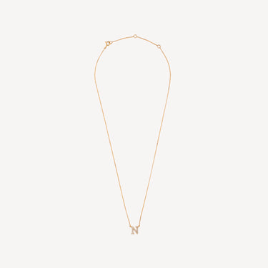 DIAMOND BOOK NECKLACE LETTER N YG
