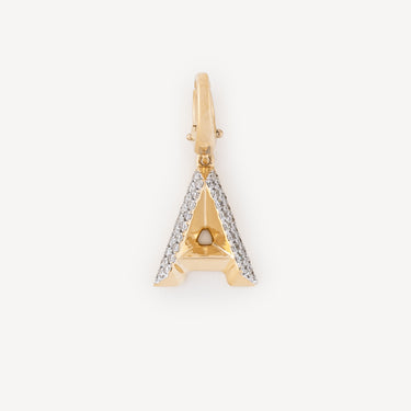 Gold Diamond Alphabet A Charm