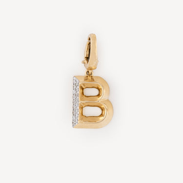 Gold Diamond Alphabet B Charm