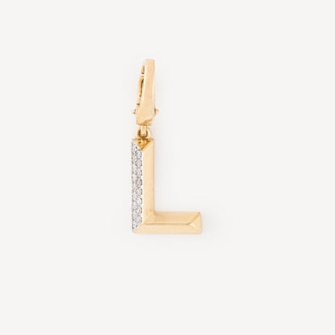 Gold Diamond Alphabet L Charm