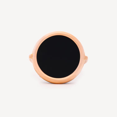Bague Black Onyx Disc Or Rose