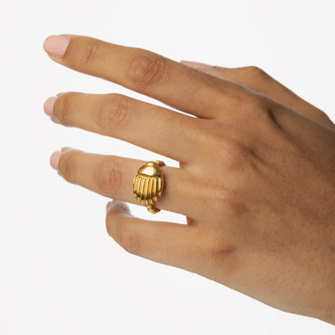 Bague Scarabee Or Jaune