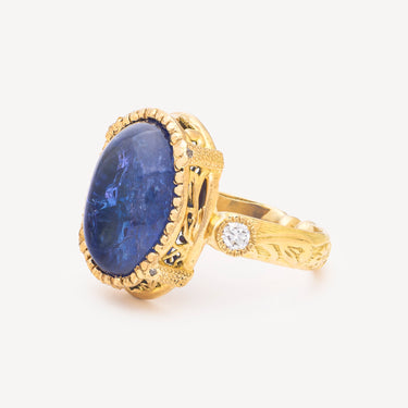 ROYAL TANZANITE YG DIAMOND RING