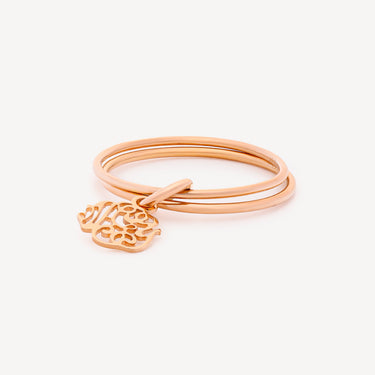 Bague Monogram Double Circle Or Rose