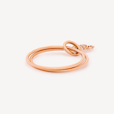 Bague Monogram Double Circle Or Rose