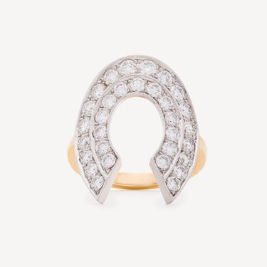 RUCH STRIKE DIAMOND HORSESHOE YG RING