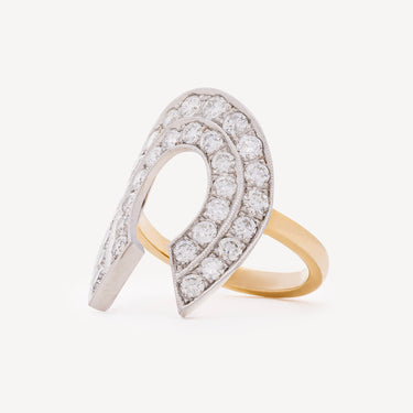 RUCH STRIKE DIAMOND HORSESHOE YG RING