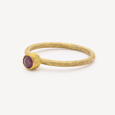 Faceted Round Ruby Ring