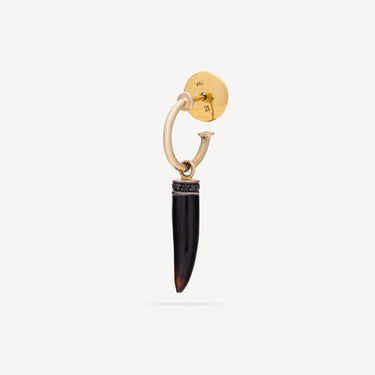 Boucle d'Oreille Corne Quartz Diamants Noirs