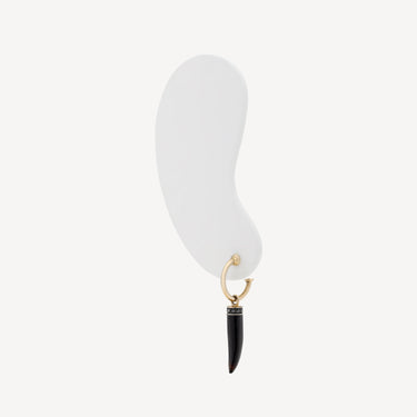 Boucle d'Oreille Corne Quartz Diamants Noirs