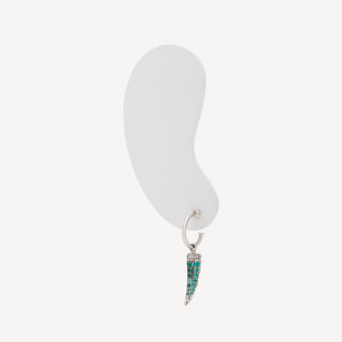Boucle d'Oreille Corne Or Blanc Tourmalines Paraíba et Diamants