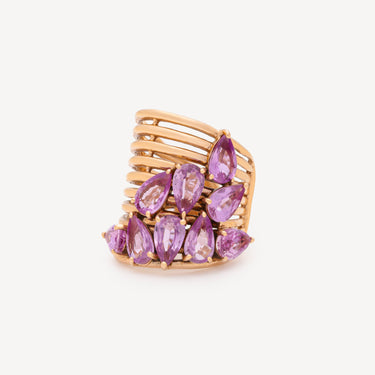 Ear Cuff Pink Sapphire Cluster Pears