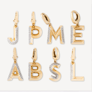 Gold Diamond Alphabet P Charm