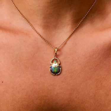Pendentif Scarabée Emeraude