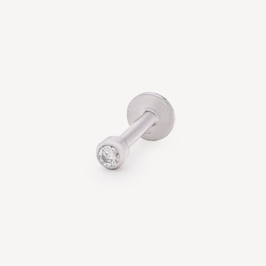 Stud Rond Or blanc Diamant