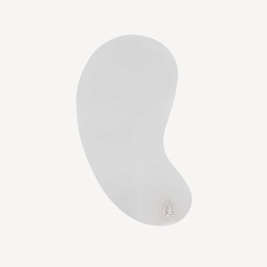 Stud Poire Or blanc Diamant 3,2 x 5 mm