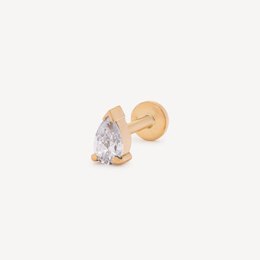 Stud Poire Or jaune 3,5 x 2,5 mm