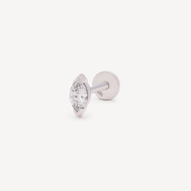 Stud Marquise Or blanc Diamant