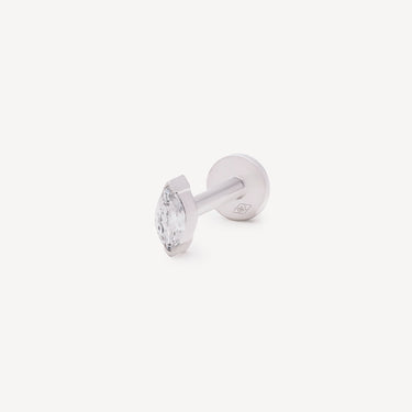 Stud Marquise Or blanc Serti invisible